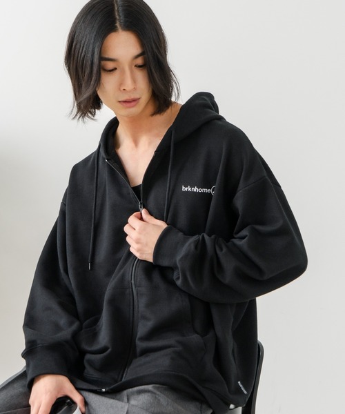 brknhome(ブロークンホーム)の「【BRKNHOME/ブロークンホーム】バックプリント フルジップ スウェットパーカー(パーカー・メンズ・杢グレー/ブラック・LARGE/MEDIUM)」の15枚目の写真