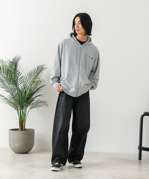 brknhome(ブロークンホーム)の「【BRKNHOME/ブロークンホーム】バックプリント フルジップ スウェットパーカー(パーカー・メンズ・杢グレー/ブラック・LARGE/MEDIUM)」の18枚目の写真