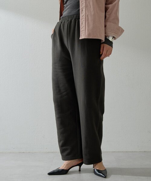 Whim Gazette（ウィムガゼット）の「裏毛ワイドパンツ（スウェットパンツ・レディース・モカ/チャコールグレー・FREE）」の18枚目の写真