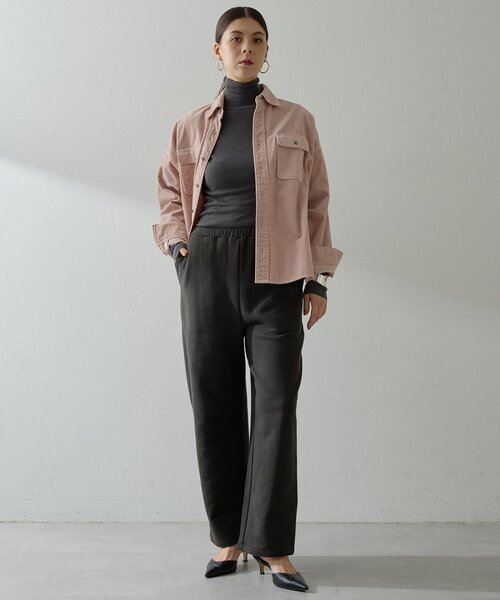 Whim Gazette（ウィムガゼット）の「裏毛ワイドパンツ（スウェットパンツ・レディース・モカ/チャコールグレー・FREE）」の21枚目の写真