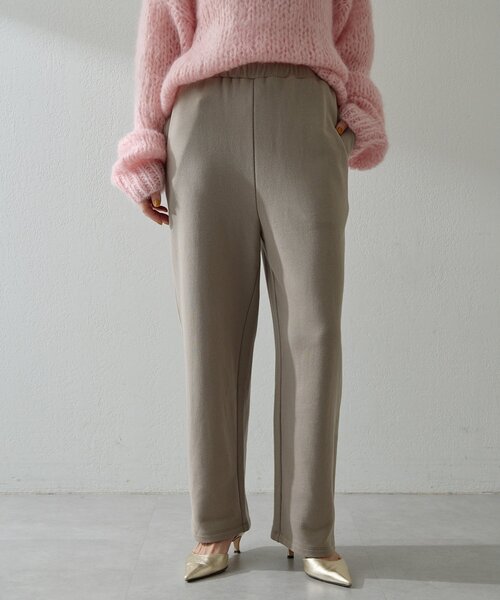 Whim Gazette（ウィムガゼット）の「裏毛ワイドパンツ（スウェットパンツ・レディース・モカ/チャコールグレー・FREE）」の9枚目の写真