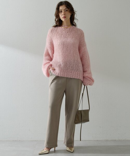 Whim Gazette（ウィムガゼット）の「裏毛ワイドパンツ（スウェットパンツ・レディース・モカ/チャコールグレー・FREE）」の6枚目の写真