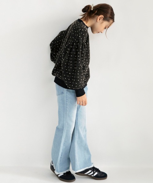 EDWIN（エドウィン）の「【Ou? by EDWIN】フレアデニムパンツ（デニムパンツ・キッズ・ブラック/サックスブルー・90/100/110/130/120/140/150）」の6枚目の写真