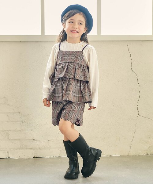 apres les cours(アプレレクール)の「【リンク/ジュニア対応】サイドリボンスカラップショートパンツ(その他パンツ・キッズ・ブラック/アイボリー/ベージュ・80/90/100/110/120/130/140)」の4枚目の写真