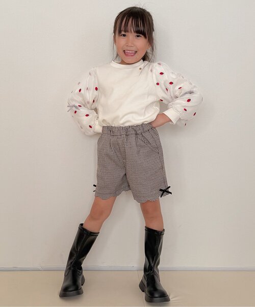 apres les cours(アプレレクール)の「【リンク/ジュニア対応】サイドリボンスカラップショートパンツ(その他パンツ・キッズ・ブラック/アイボリー/ベージュ・80/90/100/110/120/130/140)」の7枚目の写真