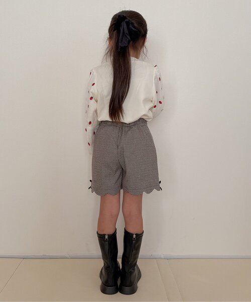 apres les cours(アプレレクール)の「【リンク/ジュニア対応】サイドリボンスカラップショートパンツ(その他パンツ・キッズ・ブラック/アイボリー/ベージュ・80/90/100/110/120/130/140)」の8枚目の写真