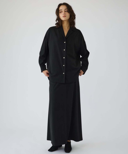 RIM.ARK（リムアーク）の「【RIM.ARK/リムアーク】Open collor F/Suede shirt JK/オープンカラー/スエードシャツジャケット（その他アウター・レディース・ブラック・FREE）」の4枚目の写真