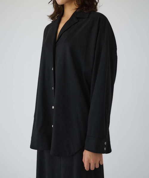 RIM.ARK（リムアーク）の「【RIM.ARK/リムアーク】Open collor F/Suede shirt JK/オープンカラー/スエードシャツジャケット（その他アウター・レディース・ブラック・FREE）」の11枚目の写真