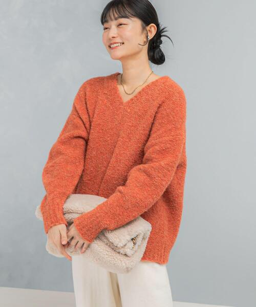 アーバンリサーチ ロッソ（URBAN RESEARCH ROSSO）/『WEB限定』Vネックカーブスリーブニット セール】『WEB限定』Vネックカーブスリーブニット（ニット/セーター
