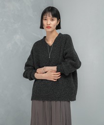 URBAN RESEARCH ROSSO WOMEN | 『WEB限定』Vネックカーブスリーブニット(ニット/セーター)