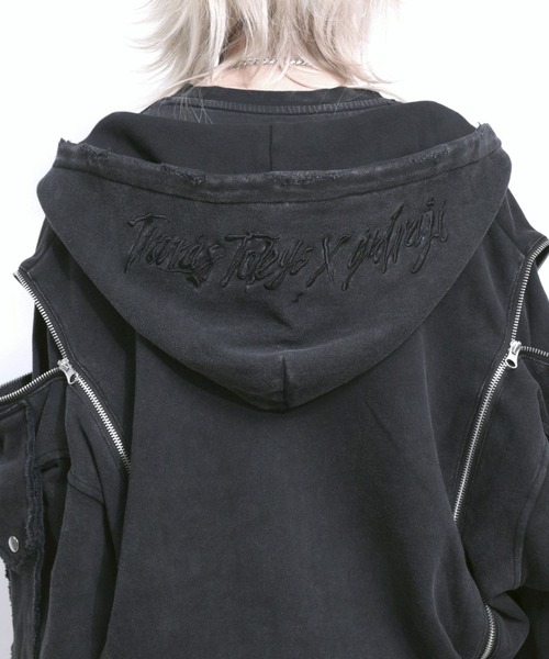 TRAVAS TOKYO（トラバス トウキョウ）の「『TRAVAS TOKYO/トラバス トーキョー』GEDRAJI x TRAVAS TOKYO イラストプリントZIPパーカー（パーカー・レディース・ブラック/ライトベージュ・FREE）」の18枚目の写真