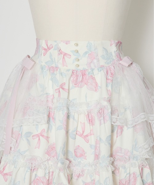 mellfy memory(メルフィーメモリー)の「Rosy Flora tulle Veil skirt(スカート・レディース・ピンク/ホワイト・MEDIUM/SMALL)」の17枚目の写真