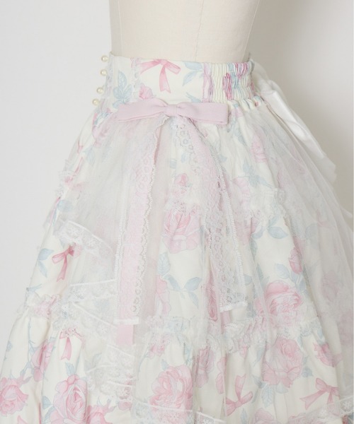 mellfy memory(メルフィーメモリー)の「Rosy Flora tulle Veil skirt(スカート・レディース・ピンク/ホワイト・MEDIUM/SMALL)」の18枚目の写真