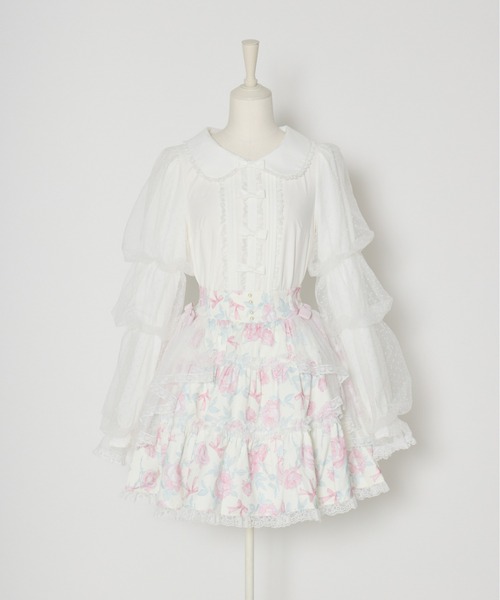 mellfy memory(メルフィーメモリー)の「Rosy Flora tulle Veil skirt(スカート・レディース・ピンク/ホワイト・MEDIUM/SMALL)」の10枚目の写真