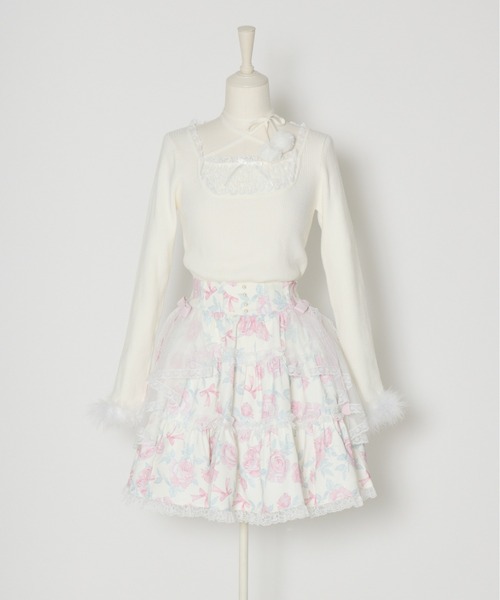 mellfy memory(メルフィーメモリー)の「Rosy Flora tulle Veil skirt(スカート・レディース・ピンク/ホワイト・MEDIUM/SMALL)」の11枚目の写真