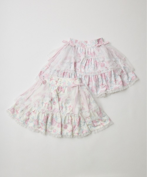 mellfy memory(メルフィーメモリー)の「Rosy Flora tulle Veil skirt(スカート・レディース・ピンク/ホワイト・MEDIUM/SMALL)」の8枚目の写真