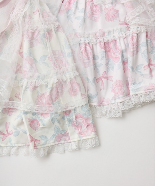 Rosy Flora tulle Veil skirt