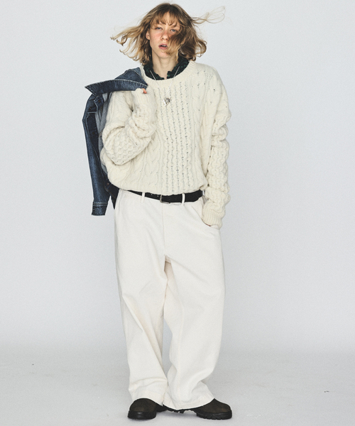 JOURNAL STANDARD LUXE(ジャーナルスタンダード ラックス)の「アランプルオーバー(ニット/セーター・レディース・ホワイト/ネイビー・FREE)」の10枚目の写真