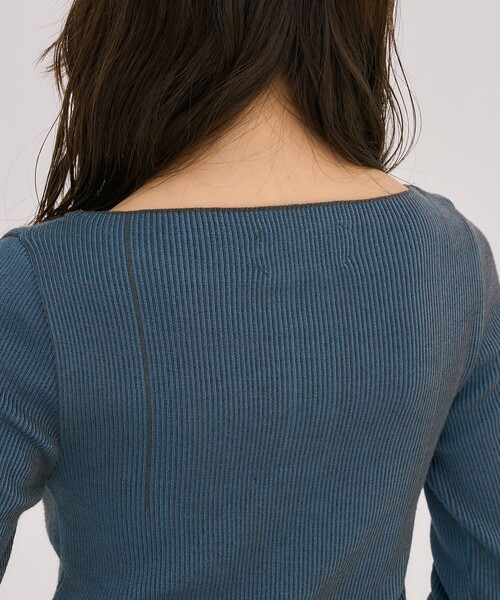 UNITED TOKYO（ユナイテッドトウキョウ）の「Wカラーレイヤーニット｜ウォッシャブル/オフィスカジュアル/細見え/春服（ニット/セーター・レディース・ブラック/イエロー/ライトブルーグレー・FREE）」の14枚目の写真