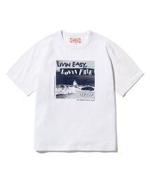 AECA（エイカ）の「LIVIN EASY LOVIN FREE HALF SLEEVE-WHITE（Tシャツ/カットソー・メンズ）」