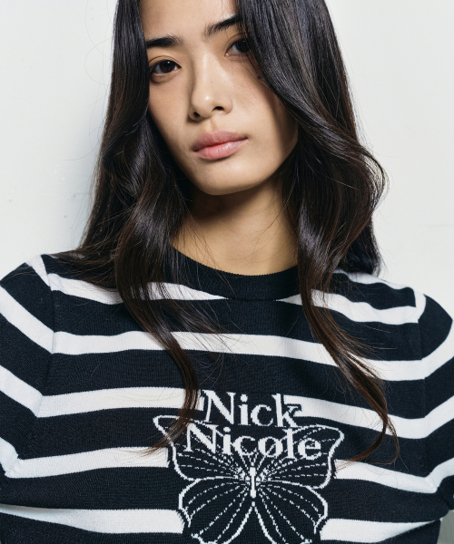 NICK&NICOLE（ニックアンドニコール）の「MINI BUTTERFLY SIGNATURE STRIPE KNIT_BLACK（ニット/セーター・レディース・その他・FREE）」の3枚目の写真