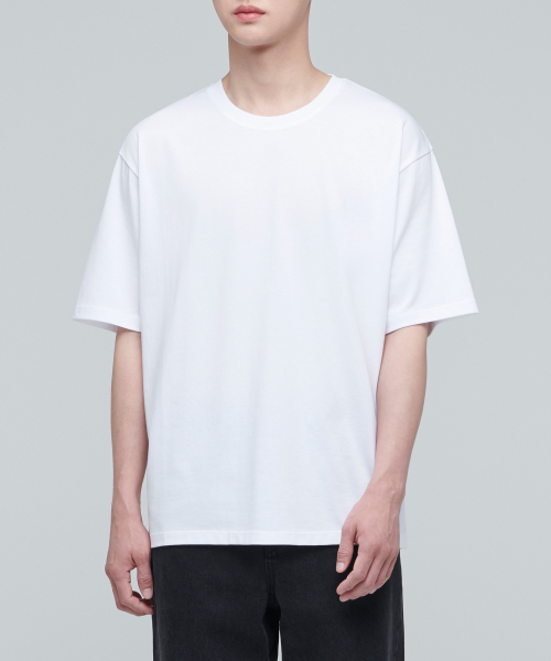 MUSINSA STANDARD（ムシンサスタンダード）の「スーピマリラックスドクルーネックTシャツ[ホワイト]（Tシャツ/カットソー・メンズ・その他・SMALL/MEDIUM/LARGE/X-LARGE/XX-LARGE/XXX-LARGE）」の2枚目の写真