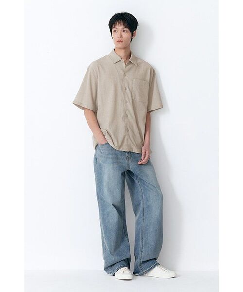 MUSINSA STANDARD（ムシンサスタンダード）の「クリーンクルリラックス半袖シャツ[ライトベージュ]（シャツ/ブラウス・メンズ・その他・X-LARGE/XX-LARGE/MEDIUM/LARGE）」の7枚目の写真