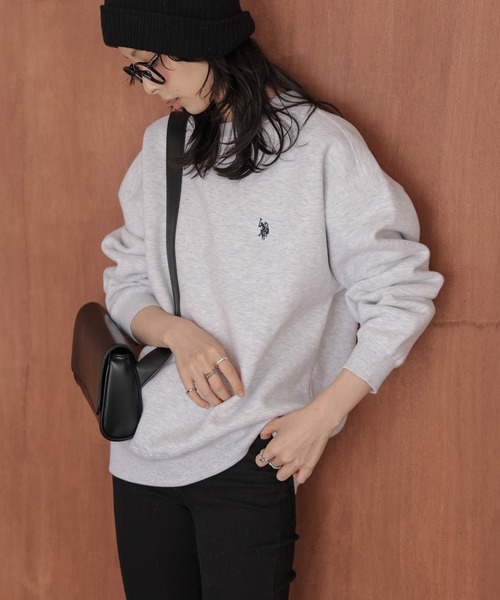 U.S. POLO ASSN.(ユーエスポロアッスン)の「U.S. POLO ASSN.裏起毛スウェット(スウェット・レディース・ライトグレー/ブラック/ネイビー/チャコール・フリー)」の2枚目の写真