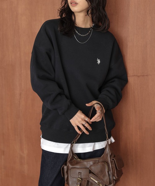 U.S. POLO ASSN.(ユーエスポロアッスン)の「U.S. POLO ASSN.裏起毛スウェット(スウェット・レディース・ライトグレー/ブラック/ネイビー/チャコール・フリー)」の1枚目の写真