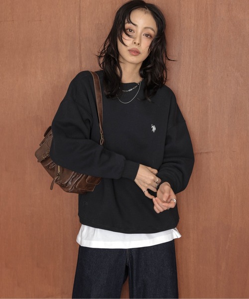 U.S. POLO ASSN.(ユーエスポロアッスン)の「U.S. POLO ASSN.裏起毛スウェット(スウェット・レディース・ライトグレー/ブラック/ネイビー/チャコール・フリー)」の8枚目の写真