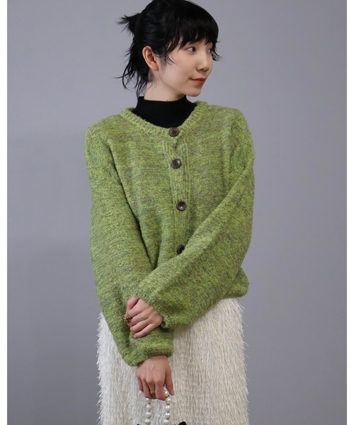 Doumoi（ドゥモエ）の「ドロップショルダーニットカーディガン（カーディガン/ボレロ・レディース・イエロー/グレー/グリーン・FREE）」の22枚目の写真