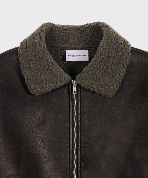GLW(ジーエルダブリュ)の「ヴィンテージムートンボンバー ブラウン(ムートンコート・レディース・その他・SMALL/MEDIUM/LARGE)」の14枚目の写真