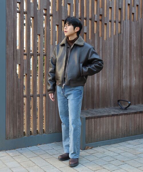 GLW(ジーエルダブリュ)の「ヴィンテージムートンボンバー ブラウン(ムートンコート・レディース・その他・SMALL/MEDIUM/LARGE)」の2枚目の写真