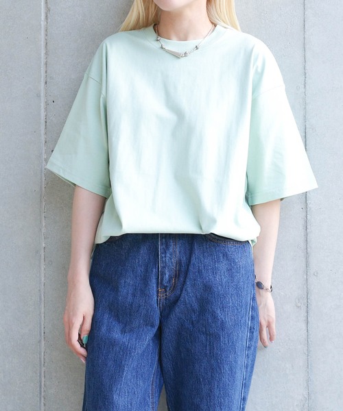 SWITCH BY ARCH(スイッチバイアーチ)の「【W】【it】【ARC】【SWITCH by ARCH】スーペリアコットン オーバーTシャツ(Tシャツ/カットソー・レディース・ミント/ライトベージュ/グレー系その他/ブラック・X-LARGE/LARGE)」の4枚目の写真
