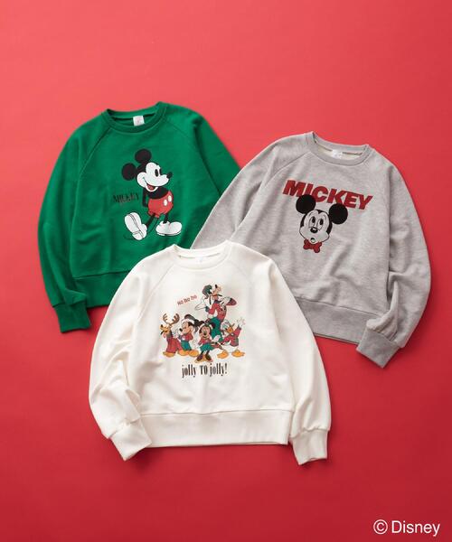 OPAQUE.CLIP（オペークドットクリップ）の「《Mickey Mouse》プリントアソートスウェット【洗濯機OK】（スウェット・レディース・ホワイト/グリーン/グレー・99）」の4枚目の写真