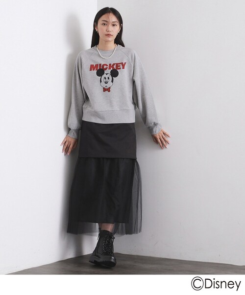 OPAQUE.CLIP（オペークドットクリップ）の「《Mickey Mouse》プリントアソートスウェット【洗濯機OK】（スウェット・レディース・ホワイト/グリーン/グレー・99）」の10枚目の写真
