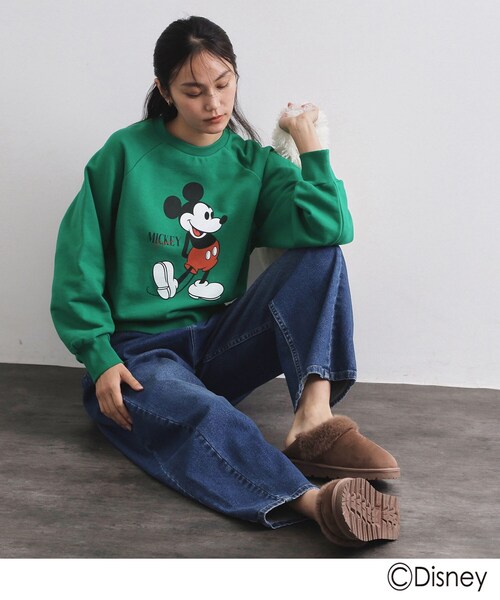 OPAQUE.CLIP（オペークドットクリップ）の「《Mickey Mouse》プリントアソートスウェット【洗濯機OK】（スウェット・レディース・ホワイト/グリーン/グレー・99）」の14枚目の写真