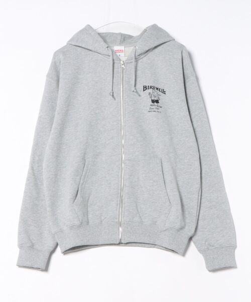 BIRDWELL(バードウェル)の「【BIRDWELL/バードウェル】61 ZIP HOODIE-JP 日本別注 ブランドロゴ バックプリント ジップアップパーカー フーディー(パーカー・メンズ・ブラック/ネイビー/ヘザーグレー・LARGE/MEDIUM/X-LARGE/SMALL)」の8枚目の写真
