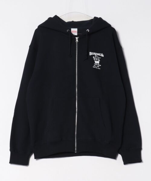 BIRDWELL(バードウェル)の「【BIRDWELL/バードウェル】61 ZIP HOODIE-JP 日本別注 ブランドロゴ バックプリント ジップアップパーカー フーディー(パーカー・メンズ・ブラック/ネイビー/ヘザーグレー・LARGE/MEDIUM/X-LARGE/SMALL)」の7枚目の写真