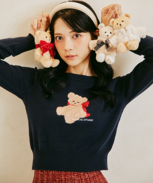 JILL by JILL STUART(ジルバイジルスチュアート)の「◇<BEARシリーズ>インターシャニット(ニット/セーター・レディース・ホワイト/ネイビー/グレー・FREE)」の3枚目の写真
