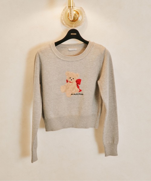 JILL by JILL STUART(ジルバイジルスチュアート)の「◇<BEARシリーズ>インターシャニット(ニット/セーター・レディース・ホワイト/ネイビー/グレー・FREE)」の5枚目の写真