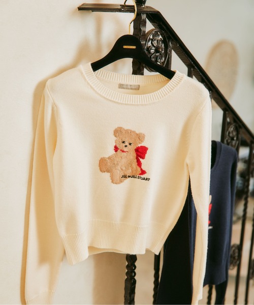 JILL by JILL STUART(ジルバイジルスチュアート)の「◇<BEARシリーズ>インターシャニット(ニット/セーター・レディース・ホワイト/ネイビー/グレー・FREE)」の7枚目の写真