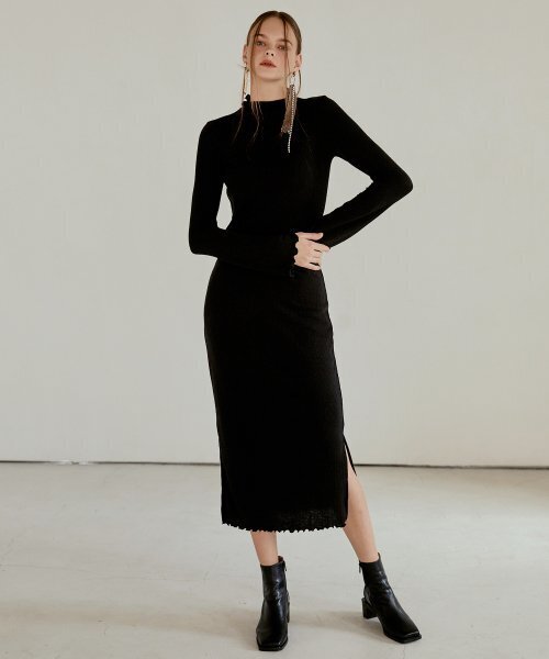 ETMON（エトモン）の「Layered Slim Long Dress  Black（ワンピース・レディース・その他・FREE）」の2枚目の写真