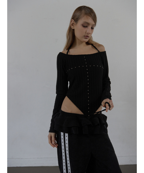 SETUP-EXE(セットアップイーエックスイー)の「WESTERN CROSS TOP / BLACK(Tシャツ/カットソー・レディース・その他・OS)」の2枚目の写真
