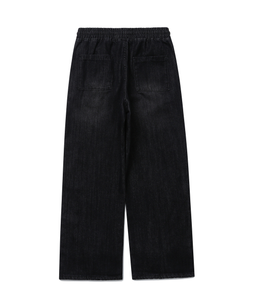CONNECT KINLOCH（コネクトキンロック）の「ウォッシュドルーズフィットバンディングデニムパンツ(ブラック)（デニムパンツ・メンズ・その他・MEDIUM/LARGE/X-LARGE）」の3枚目の写真