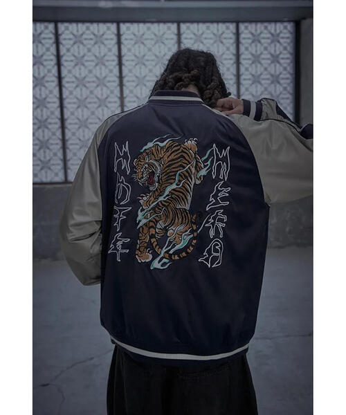 NOT4NERD(ノットフォーナード)の「NOT4NERD/ノットフォーナード/Tiger Satin Blouson Jacket(スカジャン・メンズ・ブラック/ネイビー・XL/M/L)」の21枚目の写真