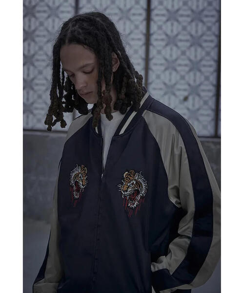 NOT4NERD(ノットフォーナード)の「NOT4NERD/ノットフォーナード/Tiger Satin Blouson Jacket(スカジャン・メンズ・ブラック/ネイビー・XL/M/L)」の22枚目の写真