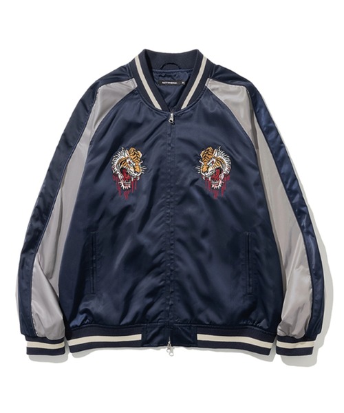 NOT4NERD(ノットフォーナード)の「NOT4NERD/ノットフォーナード/Tiger Satin Blouson Jacket(スカジャン・メンズ・ブラック/ネイビー・XL/M/L)」の4枚目の写真
