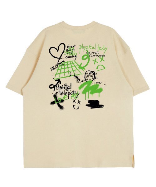 ASTRAL PROJECTION(アストラルプロジェクション)の「バックアストラルグラフィティラウンドネック15番手綿半袖Tシャツ_バター(Tシャツ/カットソー・レディース・その他・LARGE/X-LARGE/XX-LARGE)」の3枚目の写真