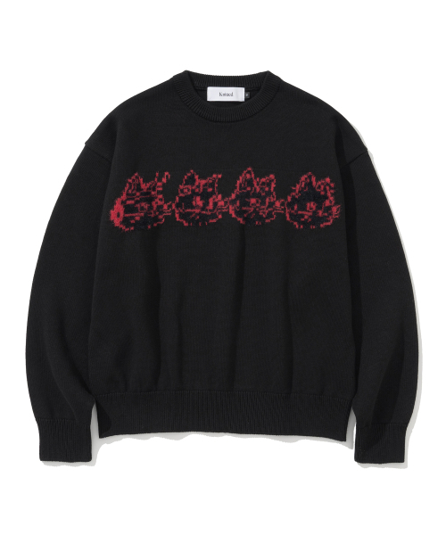 KNITTED（ニッティド）の「[NITTED X QWER DEMO] CAT BAND ROUND KNIT BLACK（ニット/セーター・レディース・その他・MEDIUM/LARGE）」の3枚目の写真